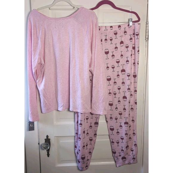 PJ Couture Women's Sleep Set Rose Au Day Wine Pink Size 2X(889) - Picture 4 of 7
